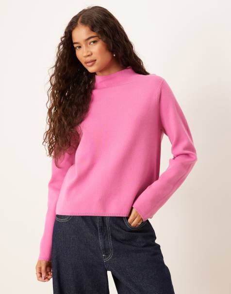 Mango - Maglione accollato rosa - view 1