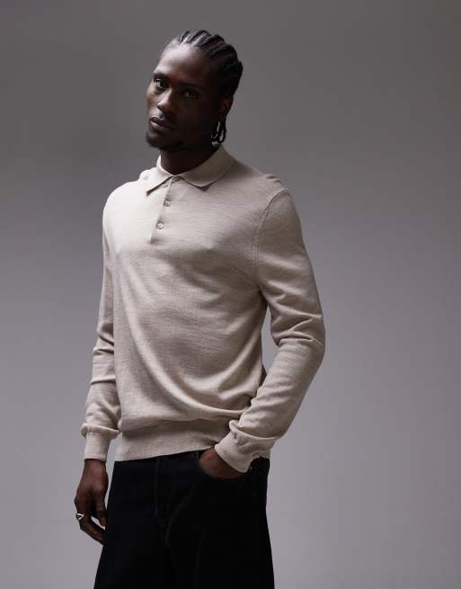 Mango - Maglione beige con colletto