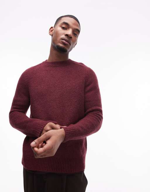 Mango Maglione bordeaux in misto lana morbido al tatto ASOS