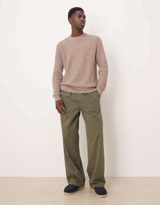 Mango - Maglione color pietra in 100% lana, 2 di 5
