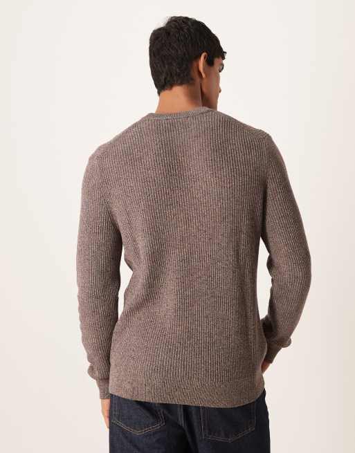 Mango Maglione girocollo in cotone pesante rosso scuro ASOS