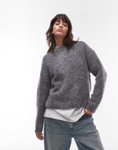 Mango - Maglione girocollo soffice oversize grigio - view 1