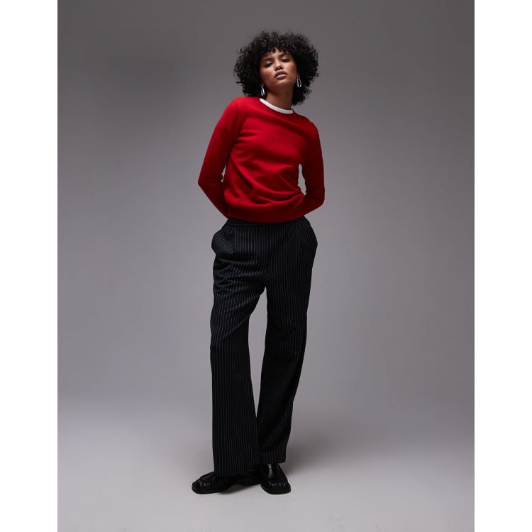 Mango Maglione in cashmere rosso con scollo rotondo ASOS