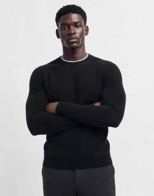 Mango maglione lavorato a maglia in misto cotone nero, 6 di 10