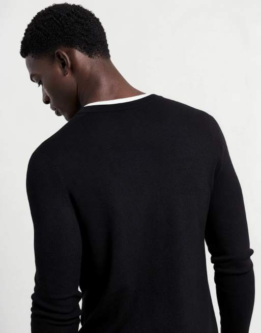 Mango maglione lavorato a maglia in misto cotone nero, 7 di 10