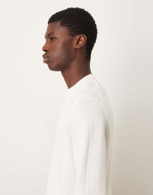 Mango - Maglione lavorato neutro con scollo rotondo, 4 di 5