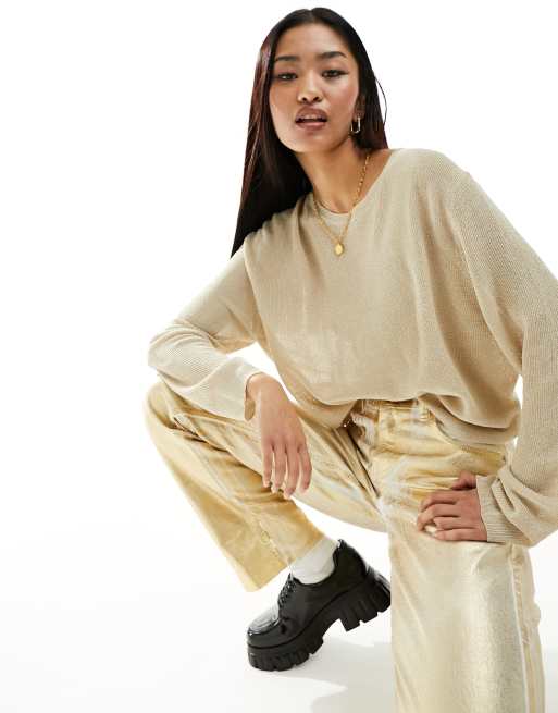 Maglione shop lurex oro