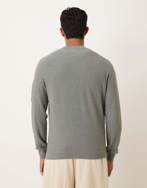 Mango - Maglione leggero in misto cotone verde pallido, 3 di 5
