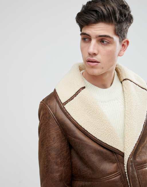 Mango man hotsell shearling jacket