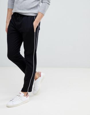 black side stripe trousers