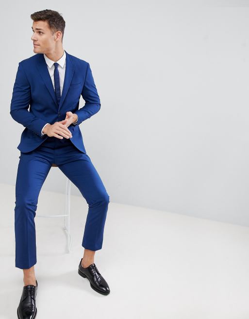 Mango Man Slim Fit Suit Pants Navy | ASOS