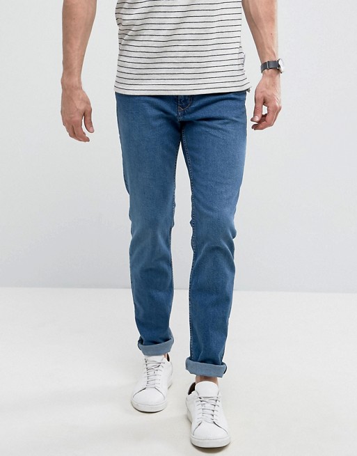 Mango Man Slim Jeans In Mid Wash Blue | ASOS