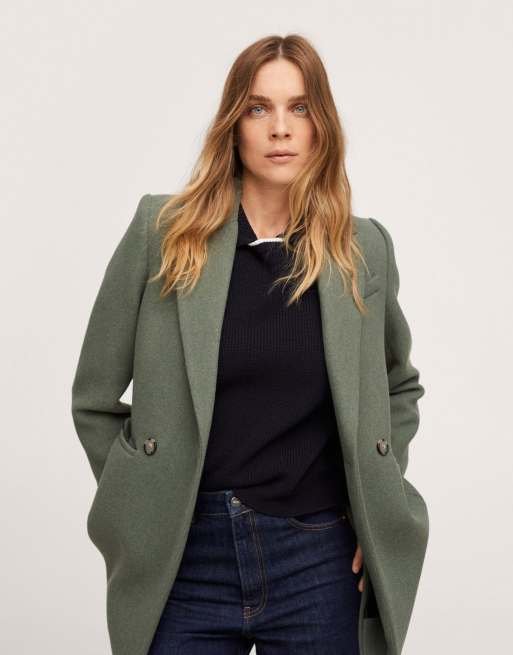 manteau mango vert