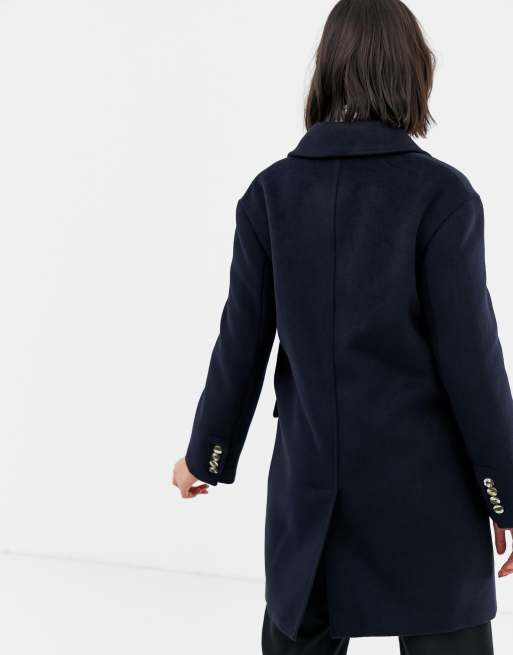 manteau bleu femme mango