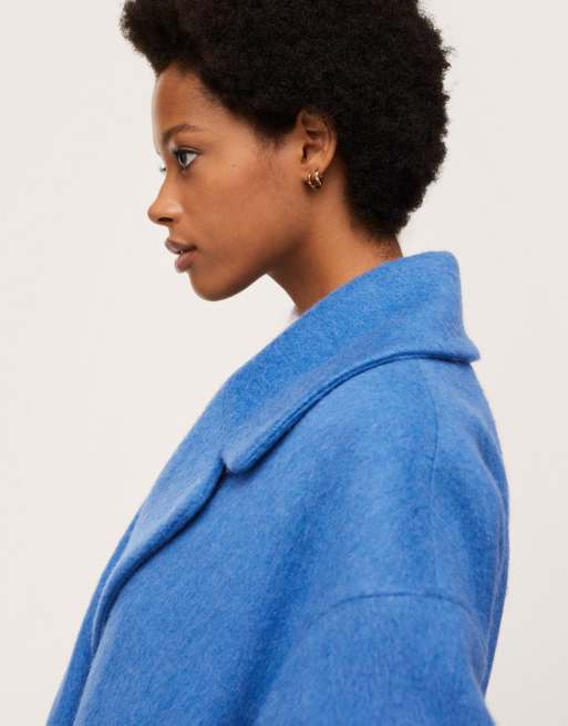 Mango Manteau d hiver droit avec poches Bleu ASOS