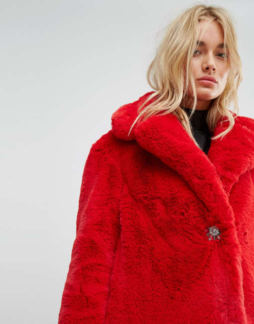 mango manteau rouge