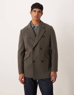 Mango - Manteau en laine - Vert foncé