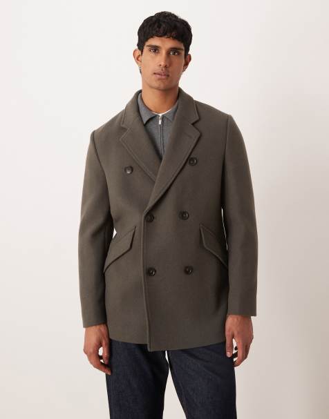 Mango - Manteau en laine - Vert foncé - view 1