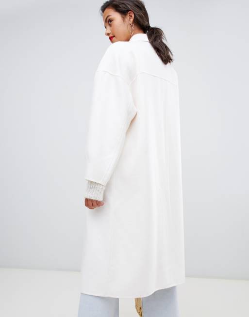 manteau long blanc mango