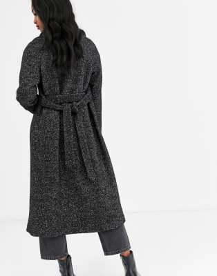 mango manteau long noir