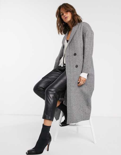 mango manteau croisé laine