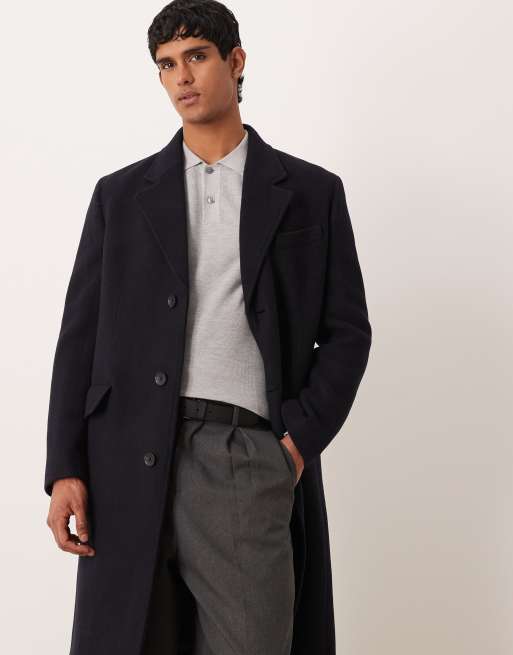 Mango - Manteau long en laine mélangée - Bleu marine, 2 de 5