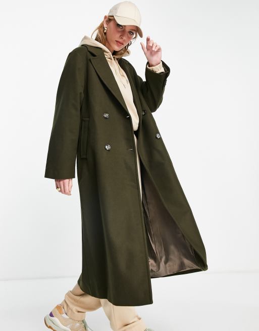 manteau long marron mango