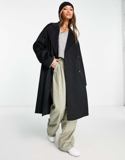 Mango Manteau long habill Noir ASOS