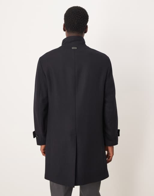 Mango – Mantel aus Wollmix in Schwarz mit Trichterkragen, 3 von 5