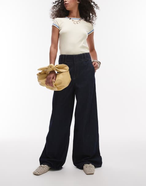 Mango – Mar – Jeans in Indigoblau mit verdecktem Knopf - view 1