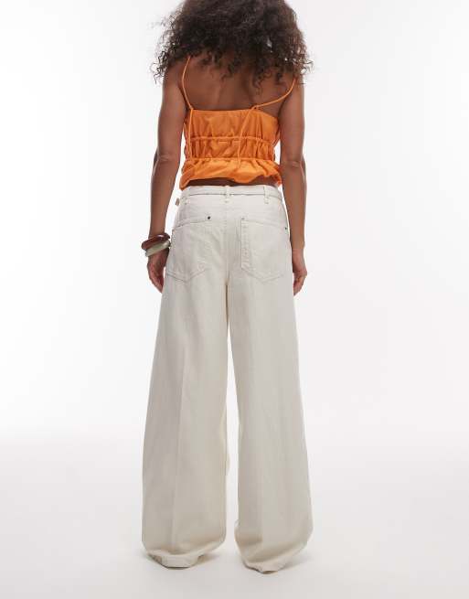 Mango - Mara - Jeans dritti bianchi con cintura, 2 di 5