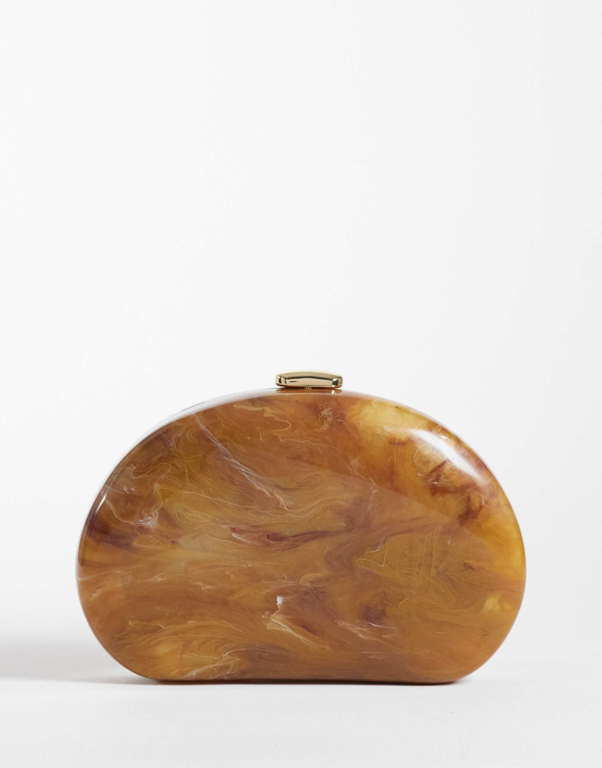 mango marble effect clutch bag in brown