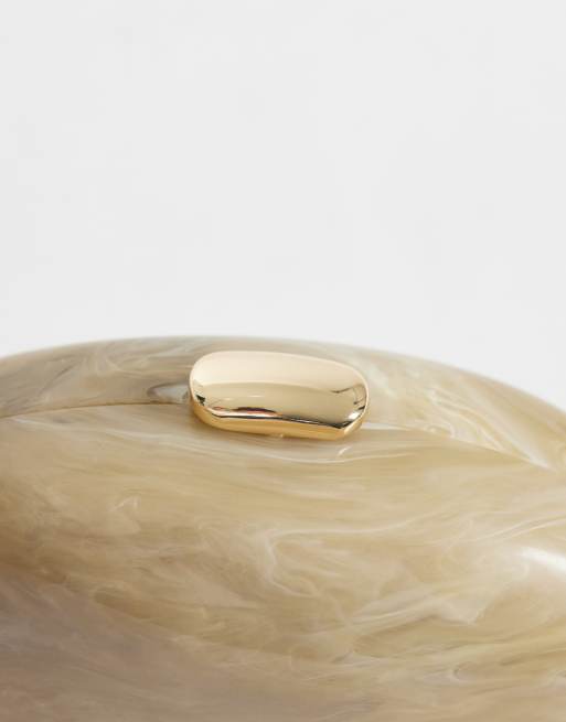 Mango marble effect clutch bag in grey, 3 of 4