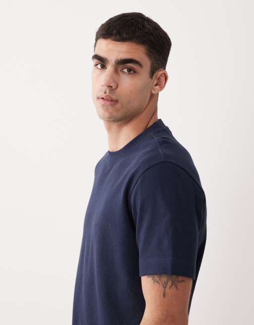 Mango – Marinblå, avslappnad t-shirt med 100% bomull, 5 av 5