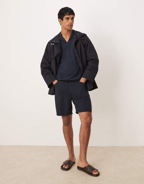 Mango – Marinblå, blekta shorts i bomull - view 1