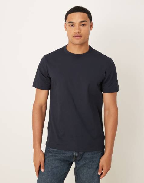 Mango – Marinblå t-shirt i bomullsmix - view 1