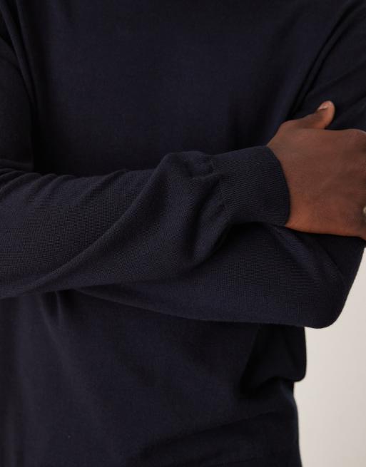 Mango – Marinblå tröja i ylle med rund halsringning , 5 av 5