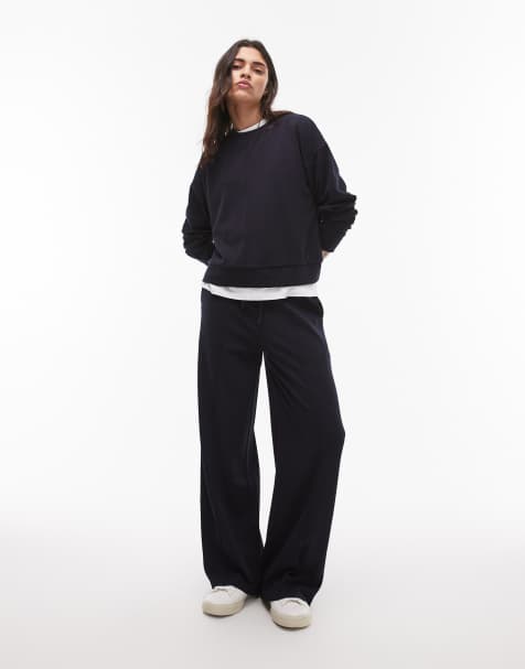 Mango – Marinblått set med sweatshirt med dekorativ söm - view 1