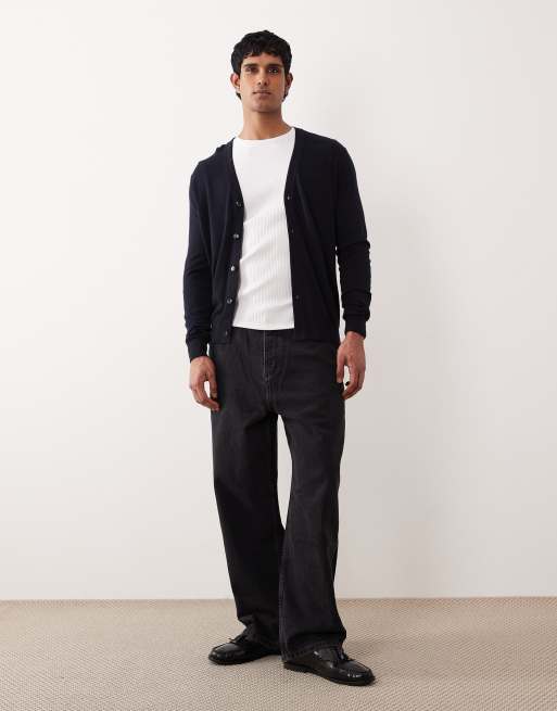Mango - Marineblå cardigan i let strik, 2 af 5