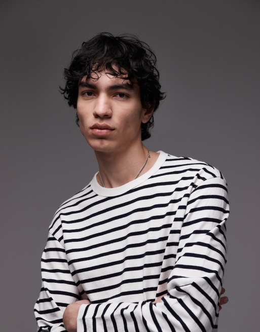 Mango - Marineblå T-shirt med lange ærmer