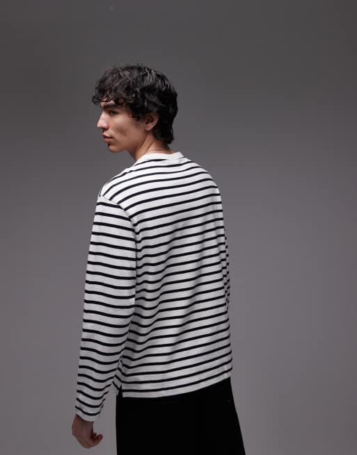 Mango - Marineblå T-shirt med lange ærmer