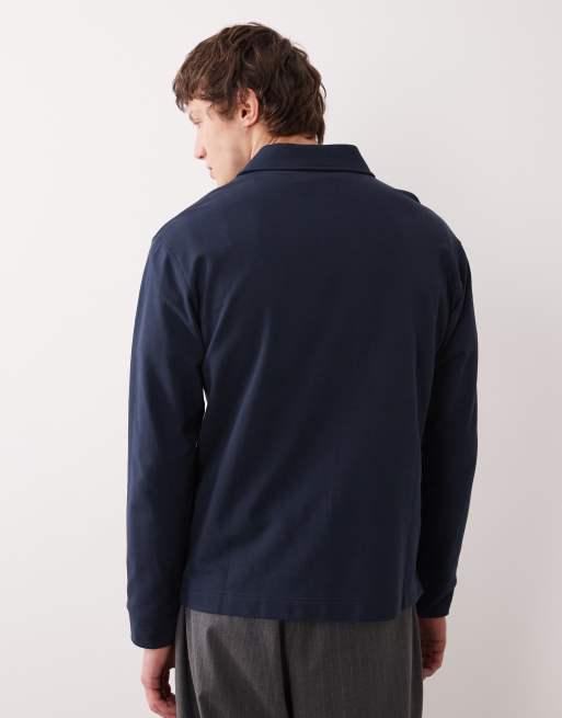 Mango - Marineblå polo-sweatshirt i 100% bomuld med broderi, 3 af 5