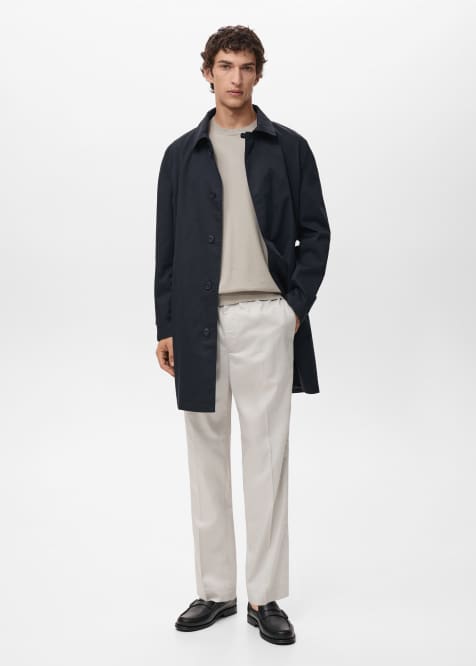 Mango - Marineblå trenchcoat - view 1