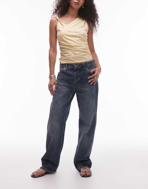 Mango Marnie straight leg jeans in vintage blue - view 1