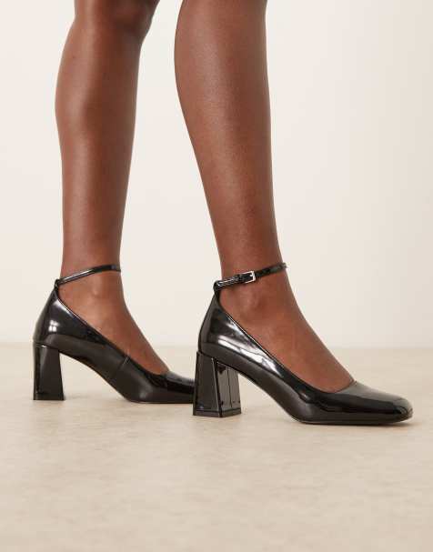 Mango - Mary Jane pumps met vierkante neus en hak in zwart - view 1