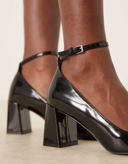 Mango - Mary Jane pumps met vierkante neus en hak in zwart, 2 van 4
