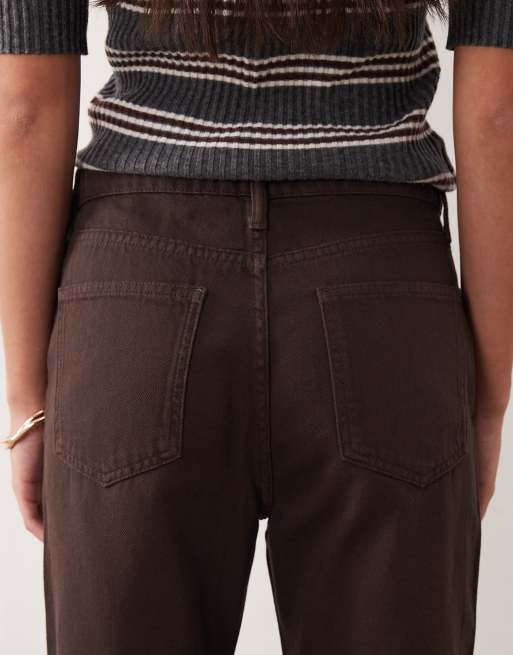 Mango Matilda 100% cotton straight jean in chocolate, 5 of 5