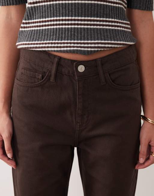 Mango – Matilda – Chokladbruna, raka jeans i 100% bomull, 4 av 5