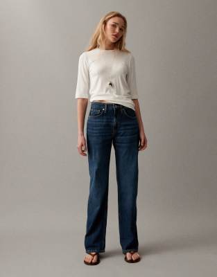 Mango - Matilda - Jeans in Dunkelblau mit geradem Bein