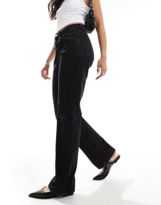 Mango - Matilda - Jeans in Schwarz mit geradem Bein